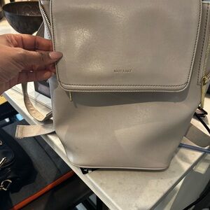 Matt & Nat light grey  Backpack with gold hardware